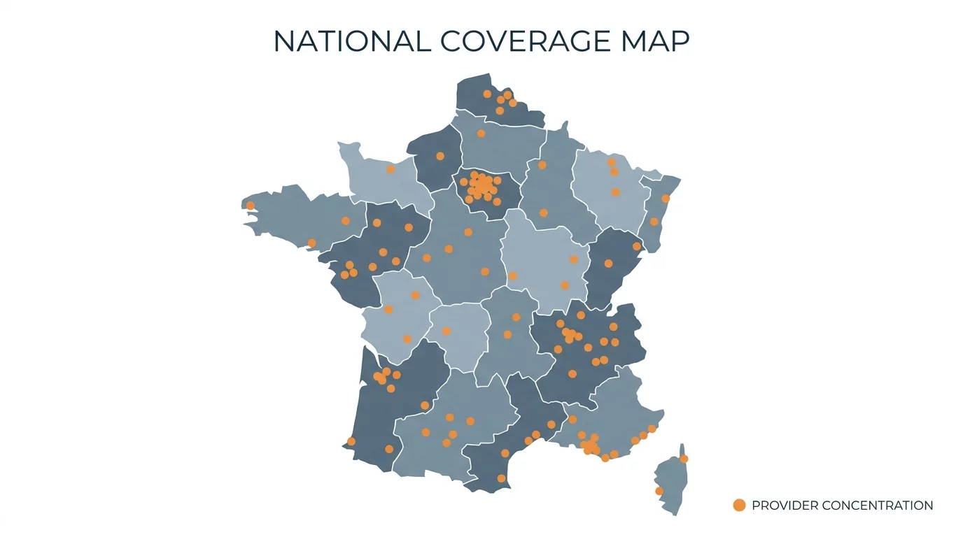 Carte de France avec localisation des principaux MSSP