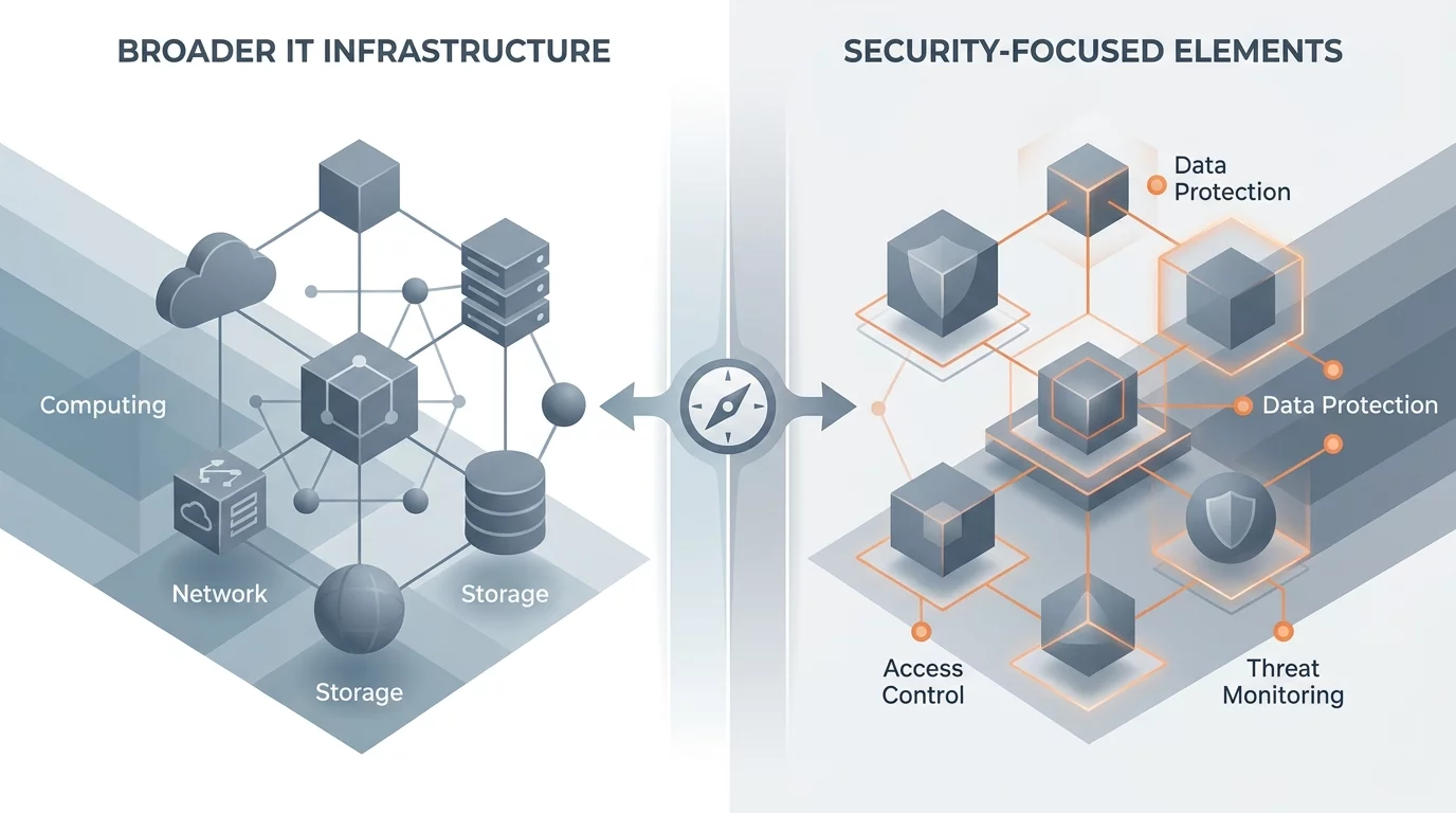 Illustration comparative MSP versus MSSP avec icones de services