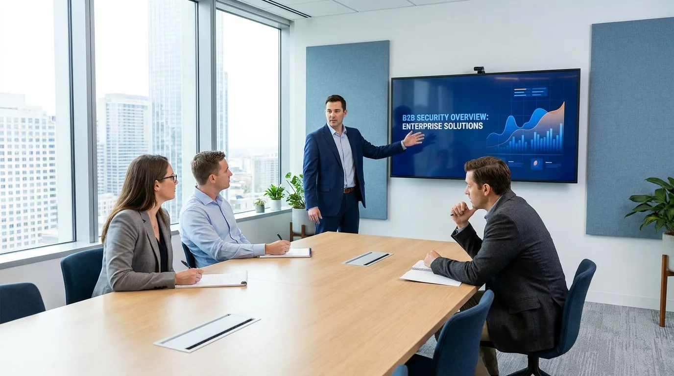 Reunion commerciale B2B avec presentation securite